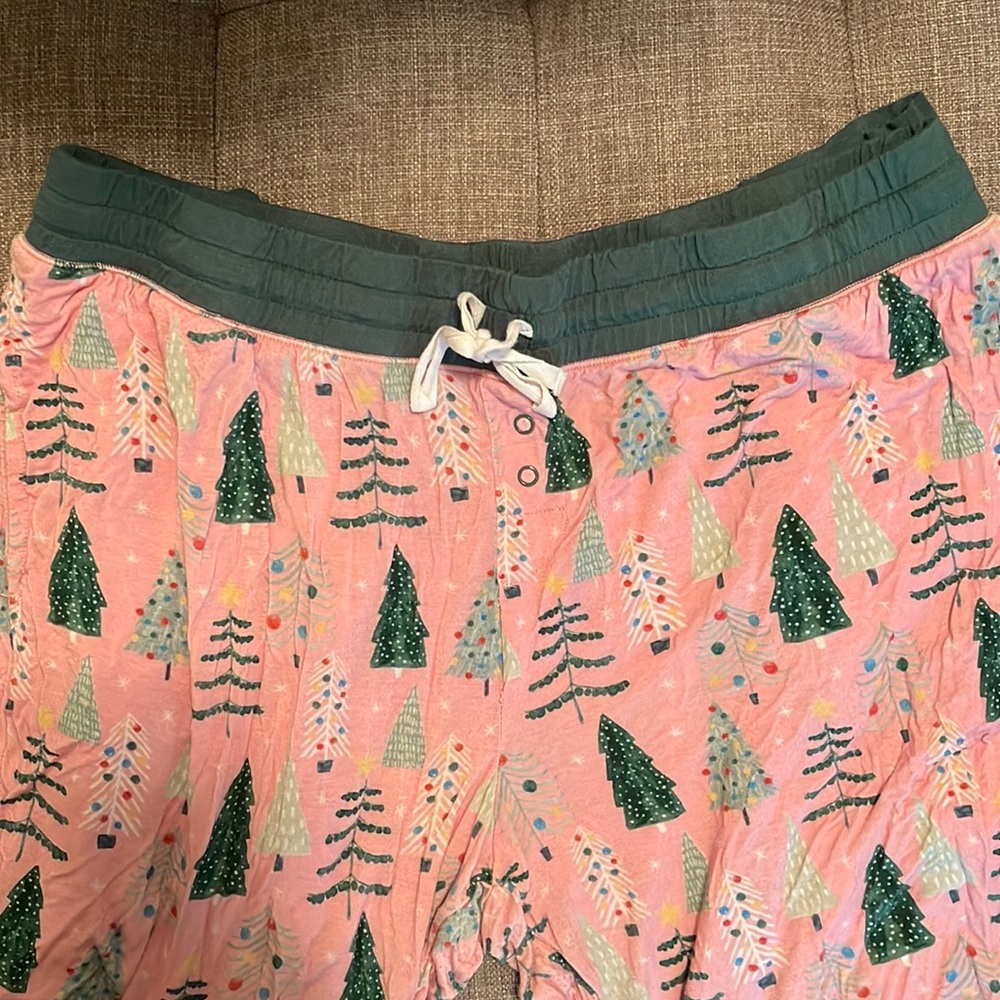 Little Sleepies Pink Twinkling Trees Womens Pajamas Joggers as large